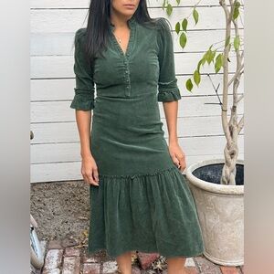 WYSE London Isobel Dress Green Cord